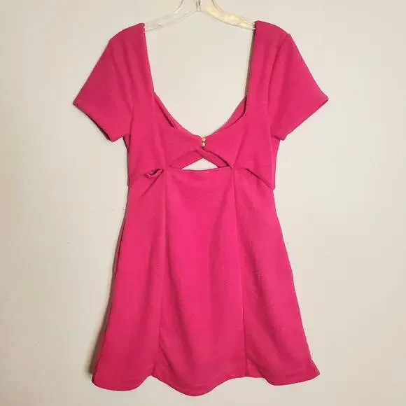 Anthropologie Maeve Cutout A-Line Mini Dress Size S Pink Retro Going Out Chic Anthropologie Maeve Cutout A-Line Mini Dress Size S Pink Retro Going Out Chic